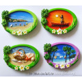 beach series embossing green coconut tree pattern soft pvc wine coaster